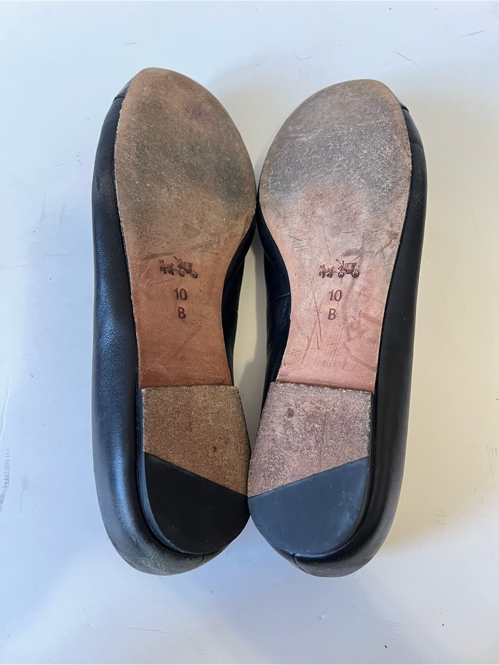 Coach Black Leather Ballet Flats Size 10 - Picture 6 of 10